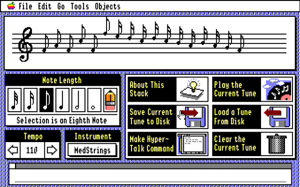An Apple IIGS music playing stack