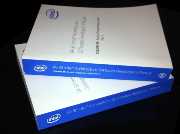 [two of Intel's instruction set manuals]