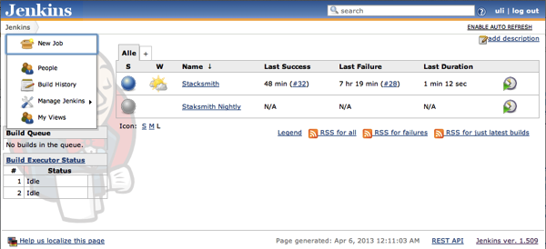 Jenkins front page.png Jenkins front page