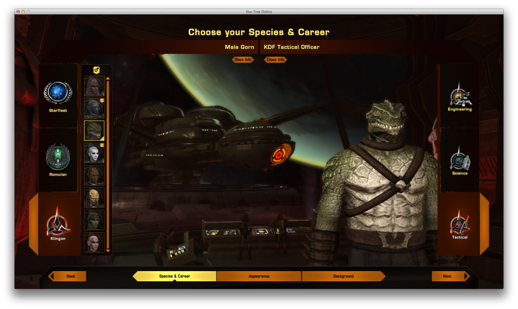 Character selection screen